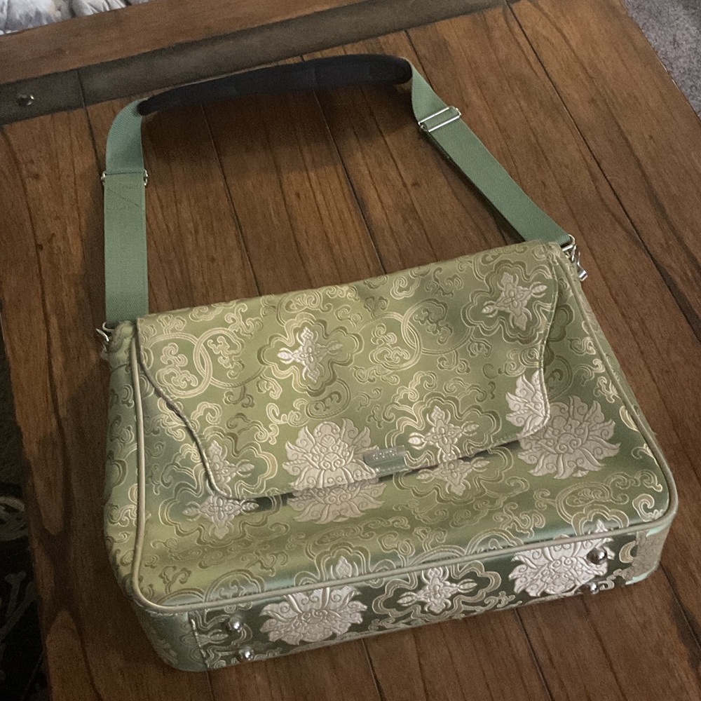 Darci Designer JADE Silk Brocade Print Laptop Bag